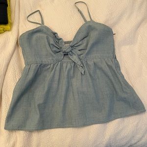 Madewell jean fabric tank top with tie